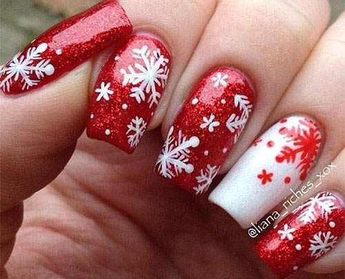 عکس ادم برفی روی ناخن