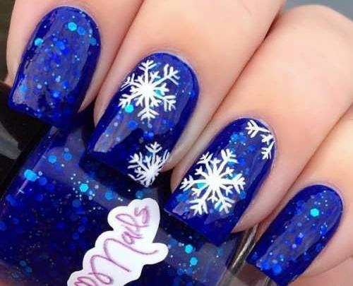 عکس طراحی برف روی ناخن