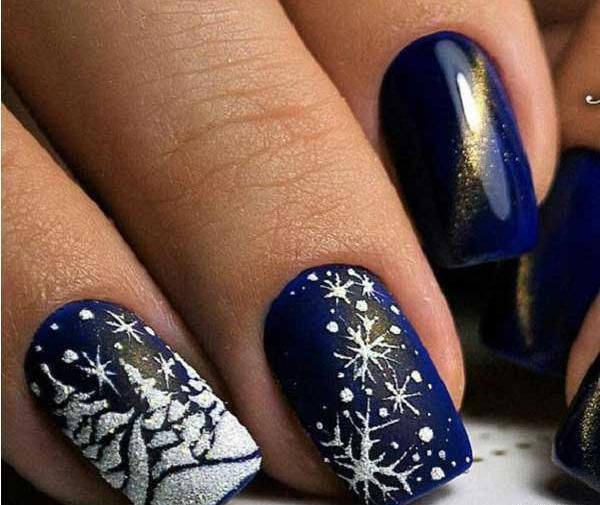 عکس طراحی برف روی ناخن