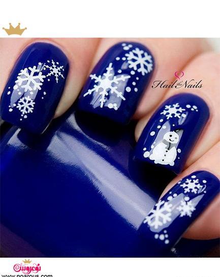 عکس طراحی برف روی ناخن