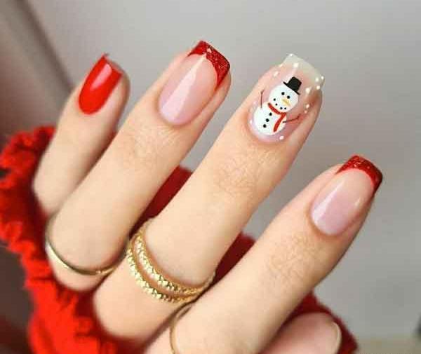 عکس طراحی برف روی ناخن