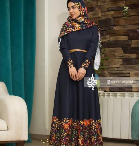 عکس لباس مجلسی بلند و پوشیده لمه