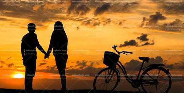 عکس عاشقانه غروب دونفره