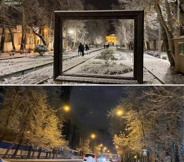 عکس برف در شب تهران
