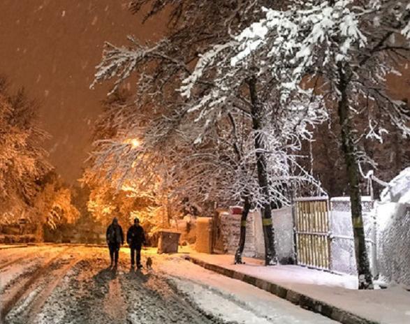 عکس برف در شب تهران