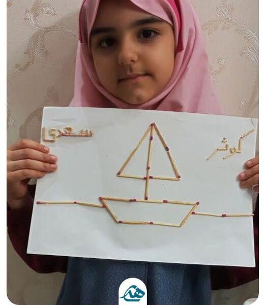 عکس نقاشی ساده با چوب کبریت