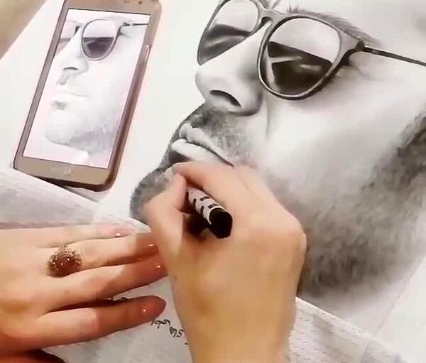 عکس طراحی چهره محمدرضا گلزار