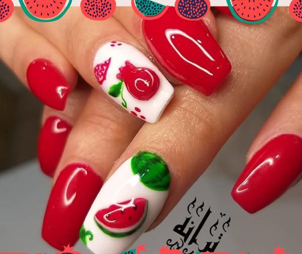 عکس طرح ناخن یلدایی