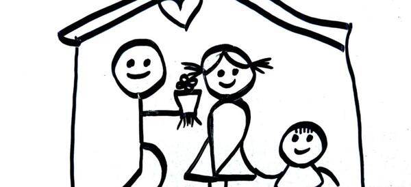 عکس نقاشی ساده خانواده