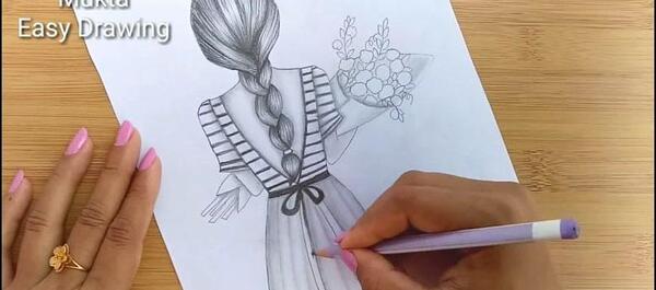 عکس نقاشی گل سیاه قلم ساده