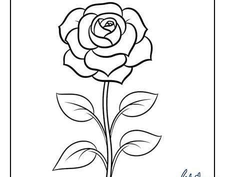 عکس نقاشی گل سیاه قلم ساده