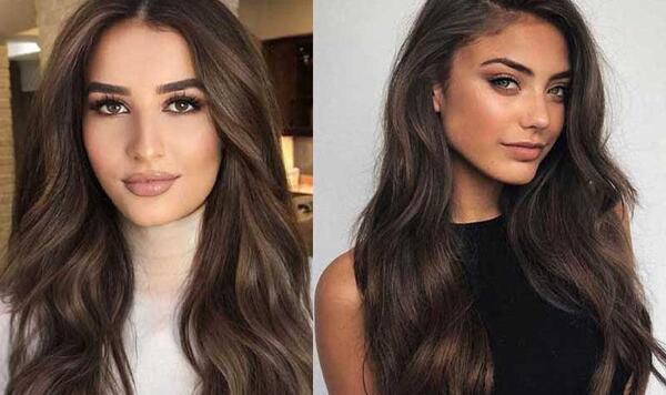 عکس رنگ موی قهوه ای شکلاتی تیره