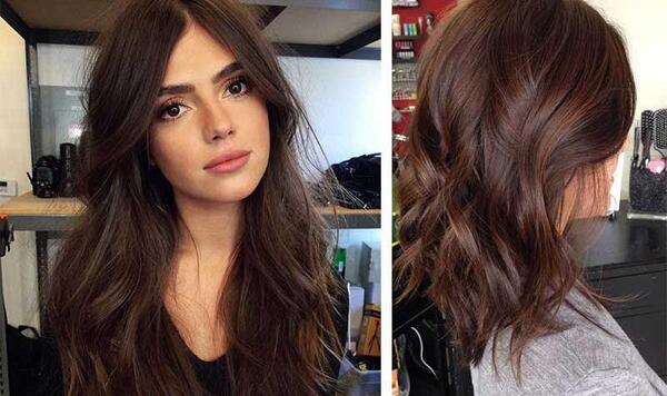 عکس رنگ موی قهوه ای شکلاتی تیره