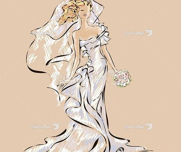 عکس نقاشی زیبا عروس