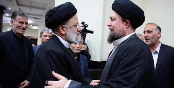 عکس رئیسی و خامنه ای و خمینی