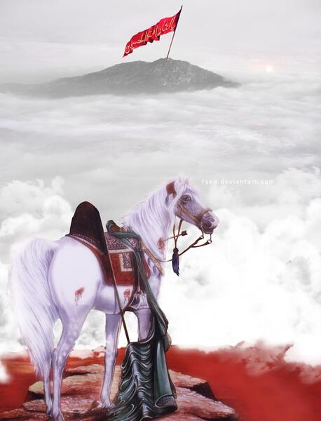 عکس حضرت ابوالفضل سوار بر اسب