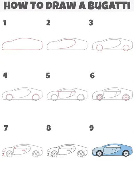 عکس نقاشی لامبورگینی ساده