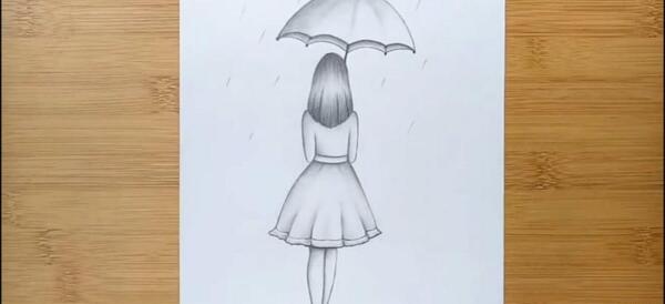 عکس نقاشی ساده دخترانه آسان
