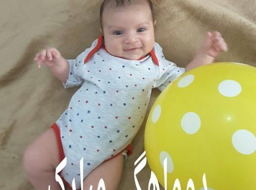 عکس نوشته پسرم دو ماهگیت مبارک