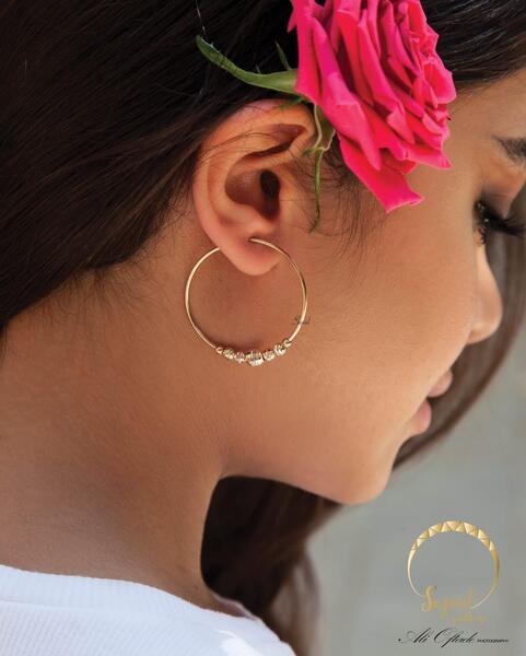 عکس گوشواره حلقه ای طلا