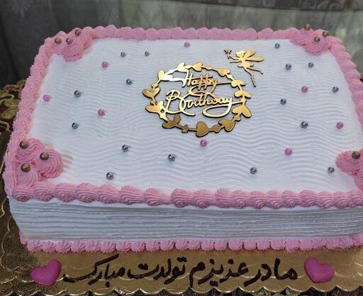 عکس کیک تولد دخترانه شیک و ساده مستطیلی
