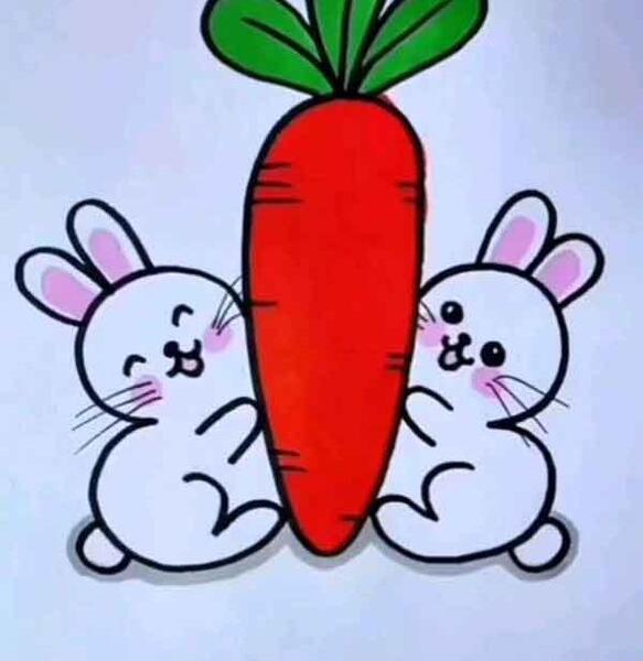 عکس نقاشی هویج ساده