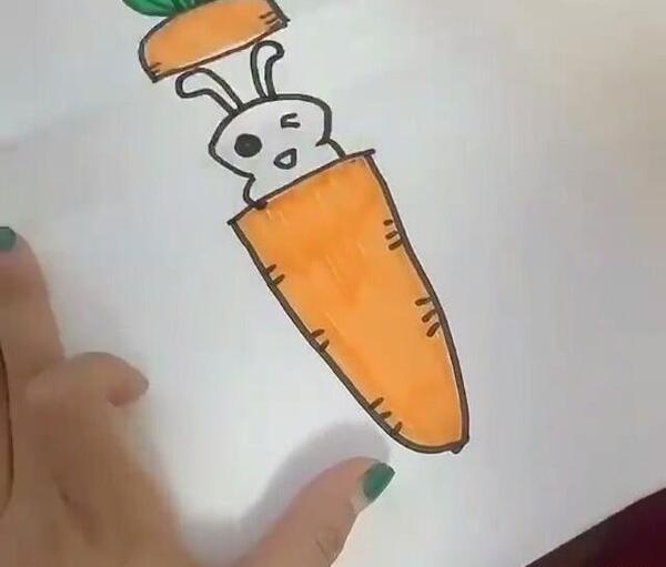 عکس نقاشی هویج ساده