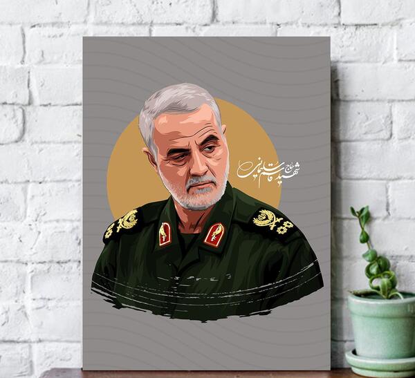عکس قاسم سلیمانی با لباس نظامی