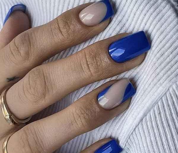 عکس کاشت ناخن رنگ آبی