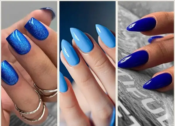 عکس کاشت ناخن رنگ آبی