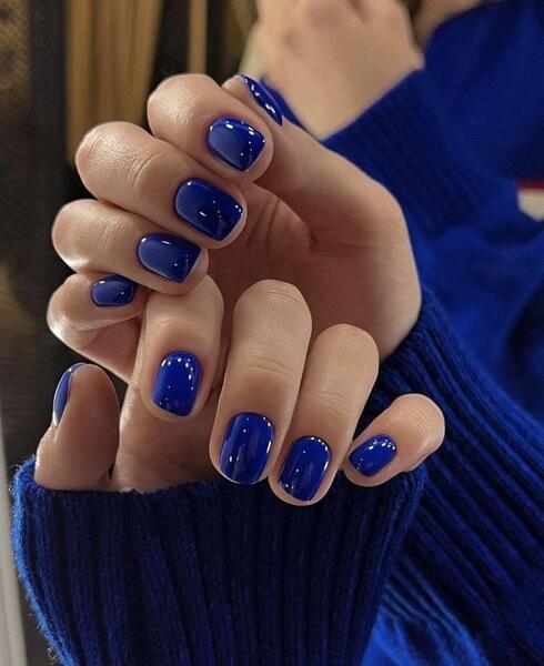 عکس کاشت ناخن رنگ آبی
