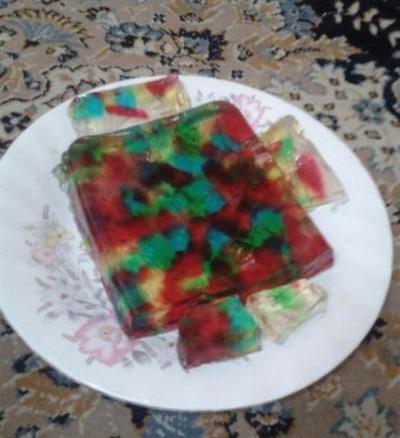 عکس ژله خرده شیشه با بستنی