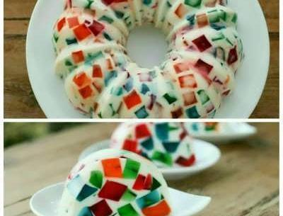 عکس ژله خرده شیشه با بستنی