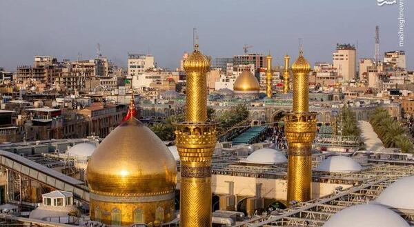 عکس حرم امام حسین و حضرت عباس در کنار هم