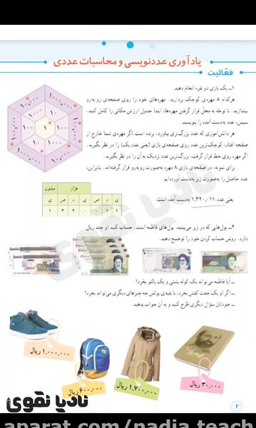 عکس صفحه اول ریاضی پنجم
