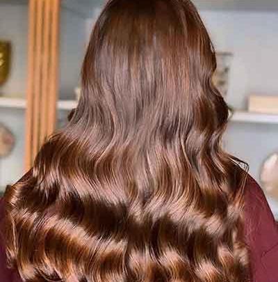 عکس رنگ مو فندقی متوسط