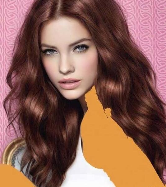 عکس رنگ مو فندقی متوسط