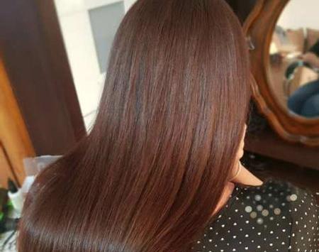 عکس رنگ مو فندقی متوسط