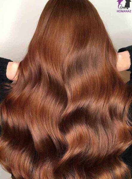 عکس رنگ مو فندقی متوسط