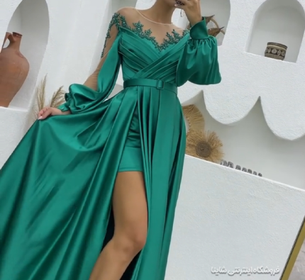 عکس لباس مجلسی طرح دار شیک