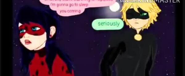 عکس لیدی باگ و کت نوار در شب