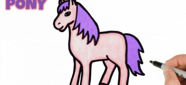 عکس طرح نقاشی کودکانه اسب