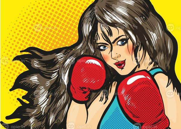 عکس دختر در حال بوکس