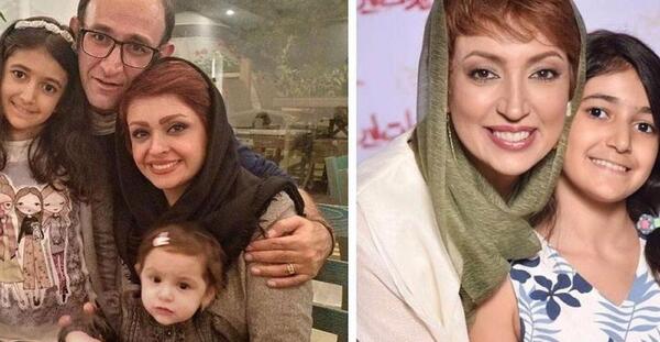 عکس نگار عابدی و دخترش و همسرش