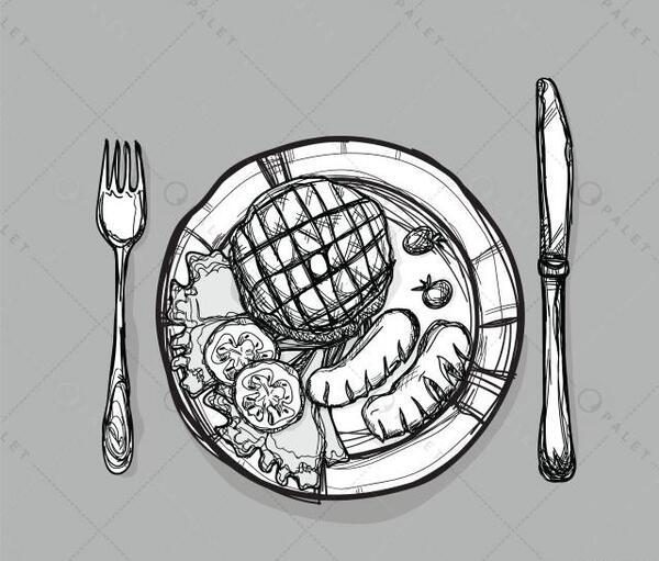 عکس دانلود وکتور صبحانه
