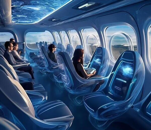عکس داخل هواپیما در شب
