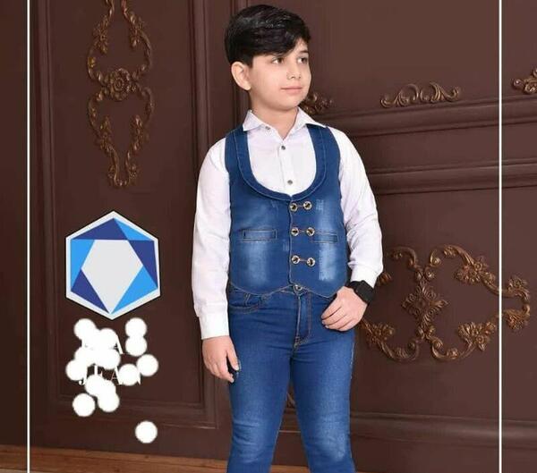 عکس جلیقه شلوار لی پسرانه
