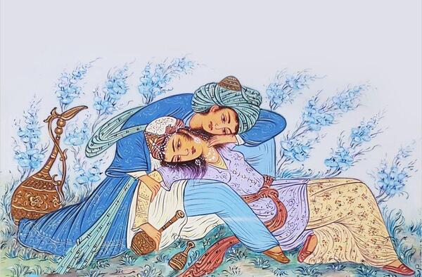 عکس نقاشی گل و مرغ