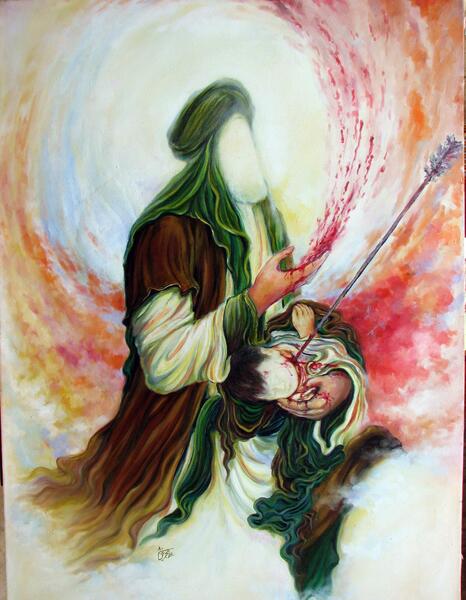 عکس نقاشی زیبا از امام حسین