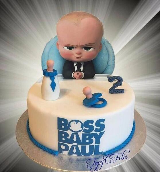 کیک تولد با عکس بچه رئیس